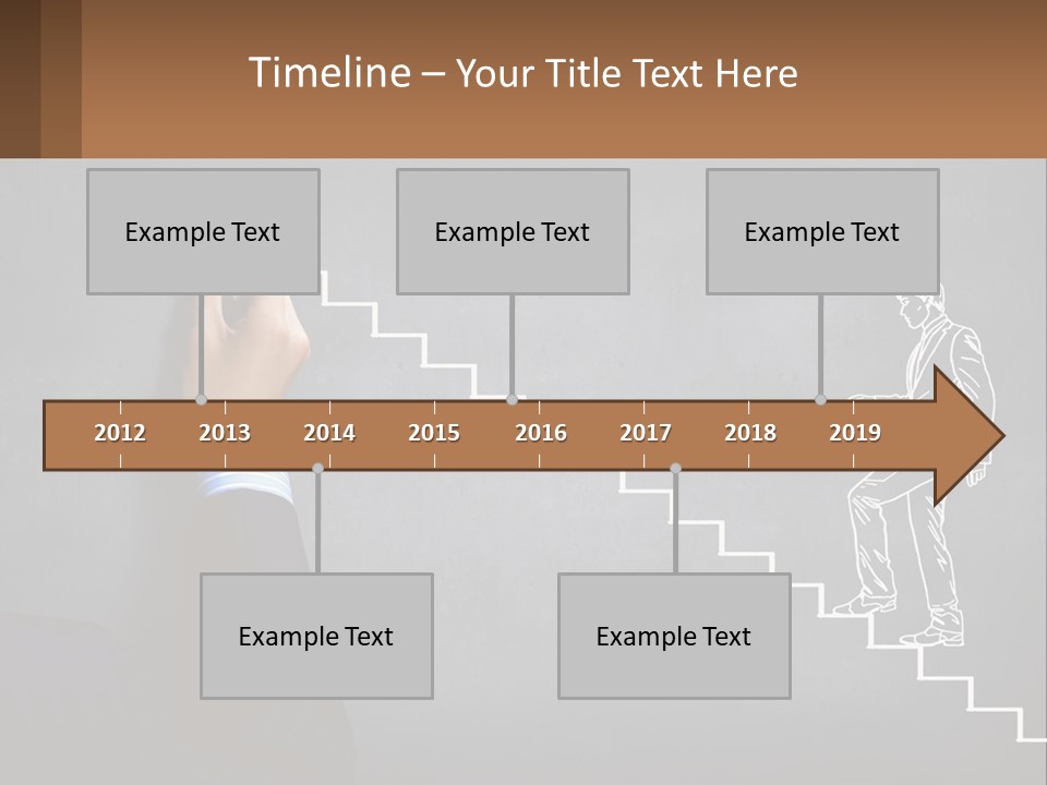 A Person Drawing A Stair With A Marker On A Chalkboard PowerPoint Template