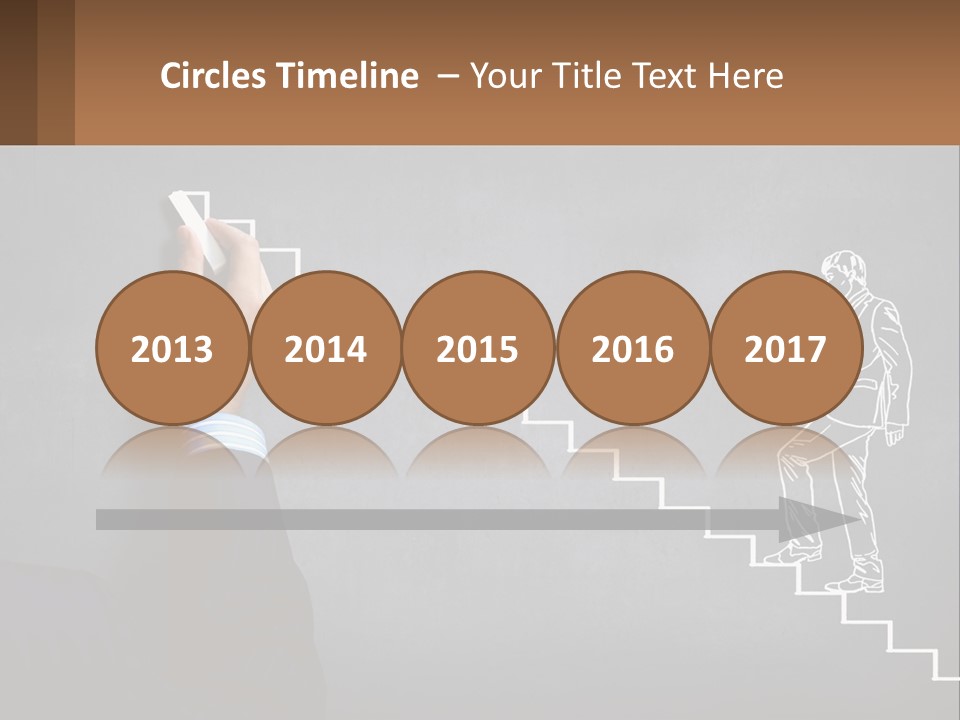 A Person Drawing A Stair With A Marker On A Chalkboard PowerPoint Template