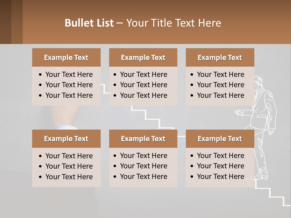 A Person Drawing A Stair With A Marker On A Chalkboard PowerPoint Template