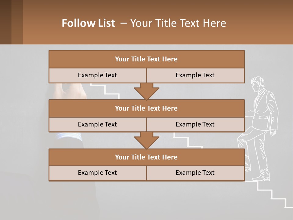 A Person Drawing A Stair With A Marker On A Chalkboard PowerPoint Template