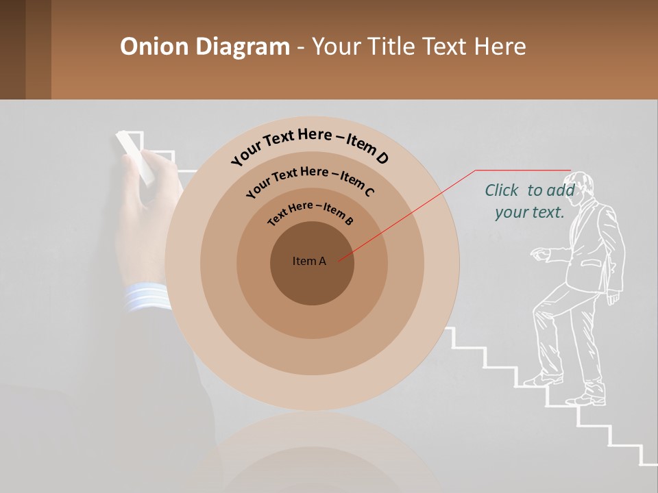 A Person Drawing A Stair With A Marker On A Chalkboard PowerPoint Template