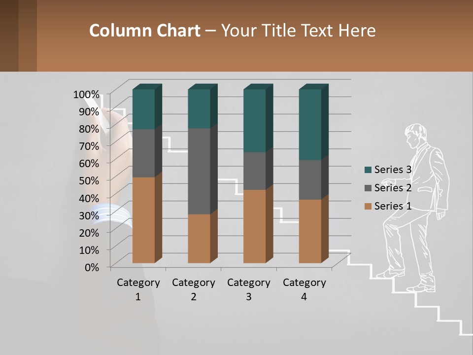 A Person Drawing A Stair With A Marker On A Chalkboard PowerPoint Template