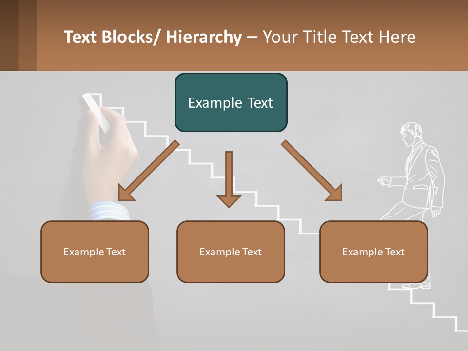 A Person Drawing A Stair With A Marker On A Chalkboard PowerPoint Template