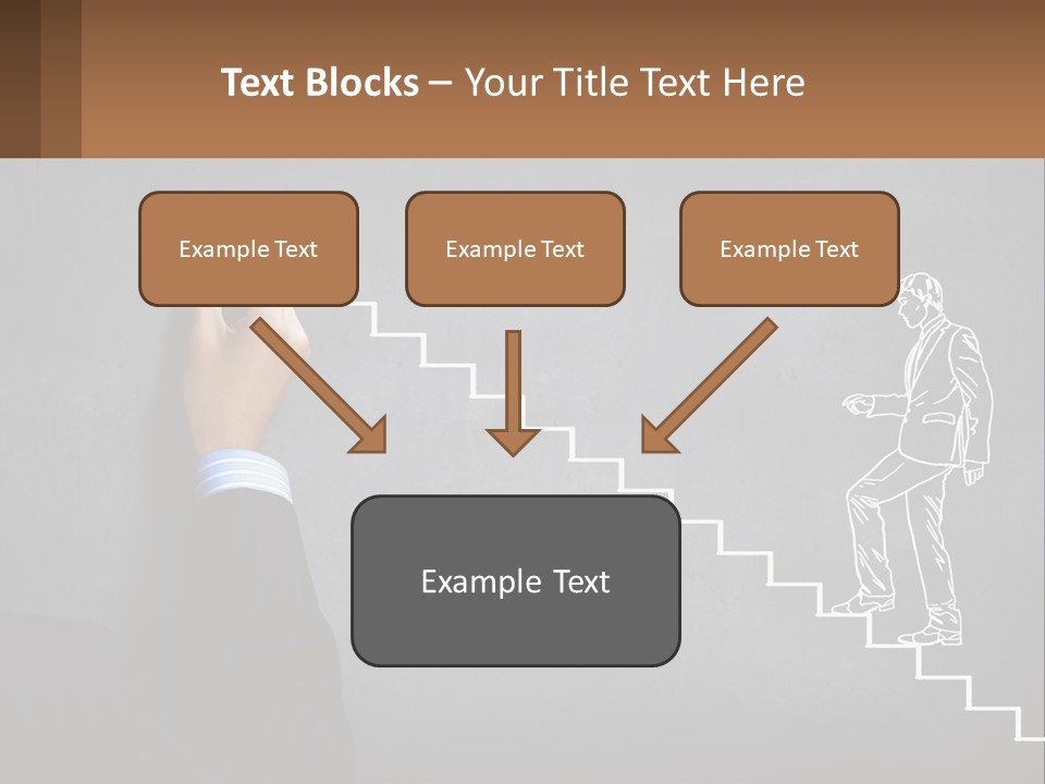 A Person Drawing A Stair With A Marker On A Chalkboard PowerPoint Template