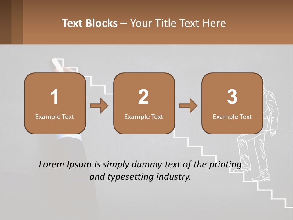 A Person Drawing A Stair With A Marker On A Chalkboard PowerPoint Template