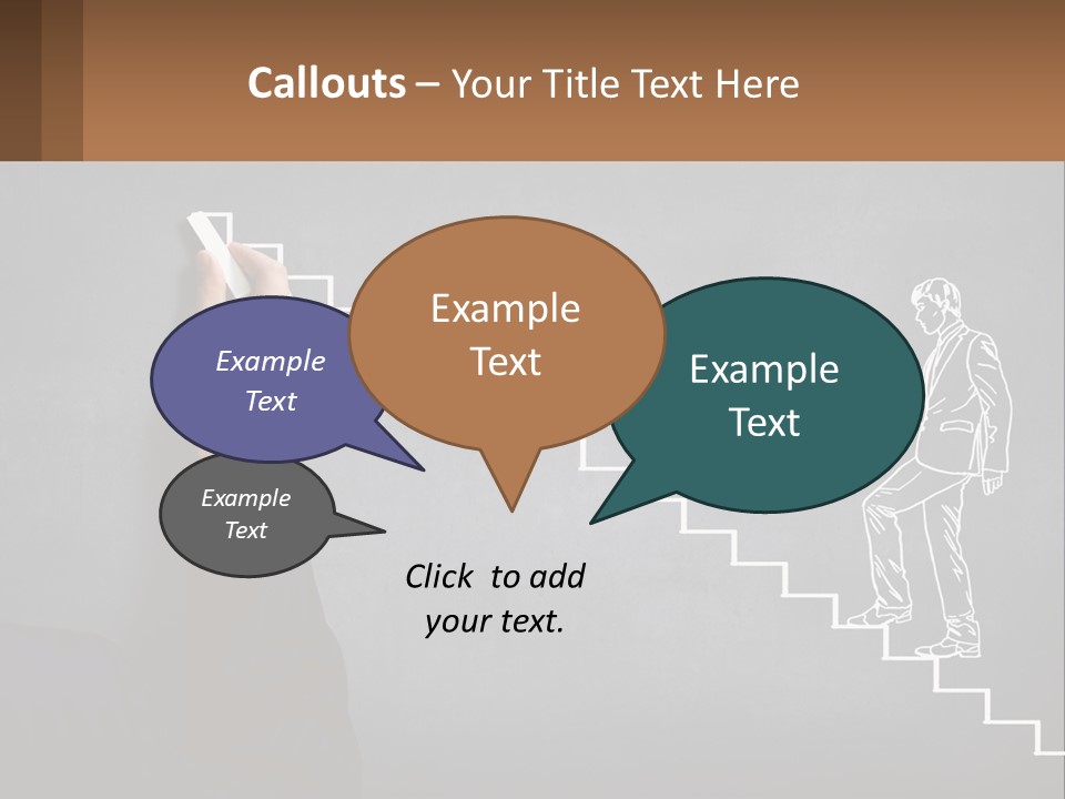 A Person Drawing A Stair With A Marker On A Chalkboard PowerPoint Template
