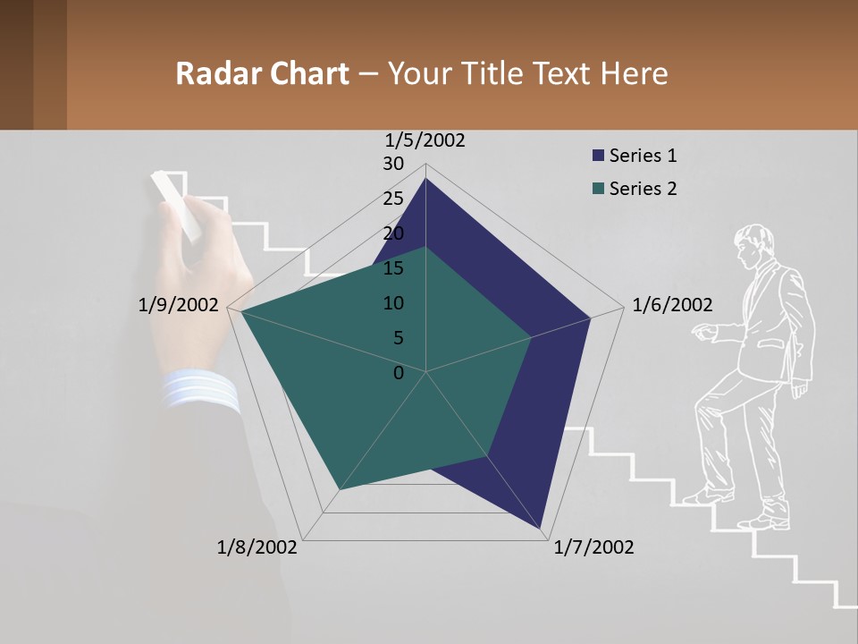 A Person Drawing A Stair With A Marker On A Chalkboard PowerPoint Template