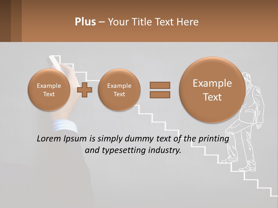 A Person Drawing A Stair With A Marker On A Chalkboard PowerPoint Template