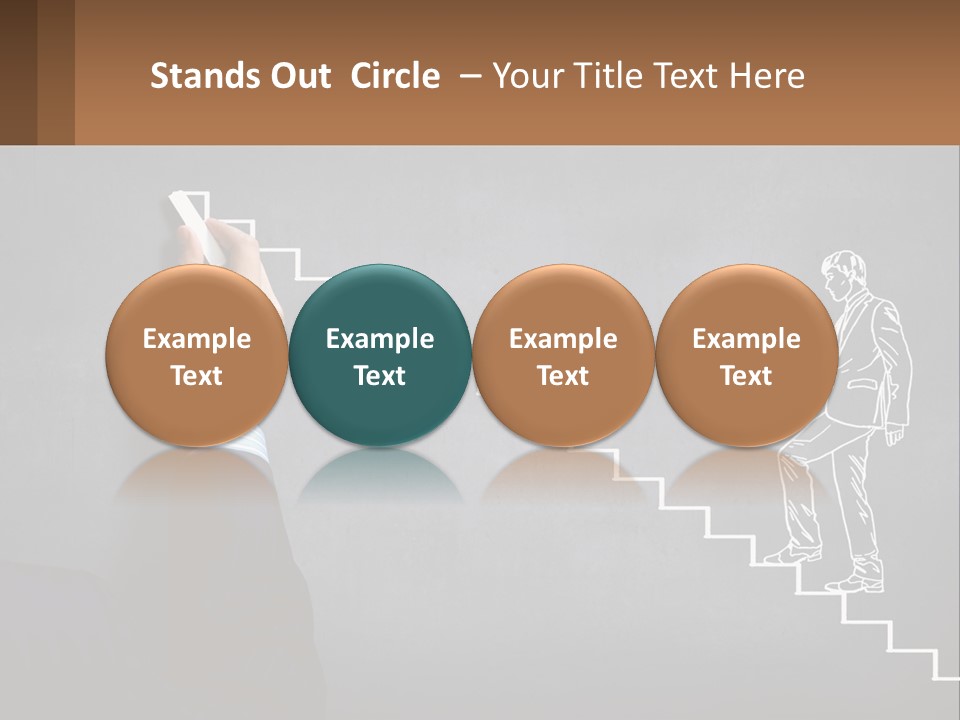 A Person Drawing A Stair With A Marker On A Chalkboard PowerPoint Template