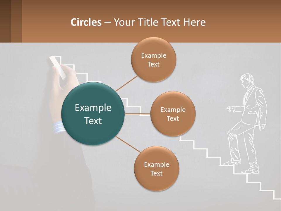 A Person Drawing A Stair With A Marker On A Chalkboard PowerPoint Template
