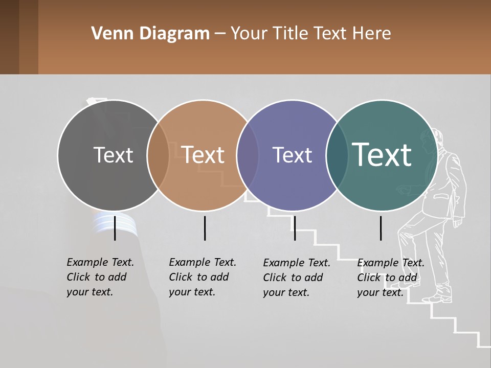 A Person Drawing A Stair With A Marker On A Chalkboard PowerPoint Template