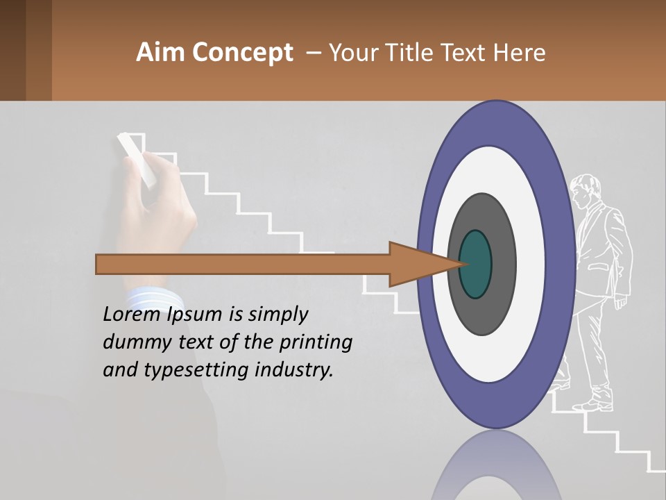 A Person Drawing A Stair With A Marker On A Chalkboard PowerPoint Template