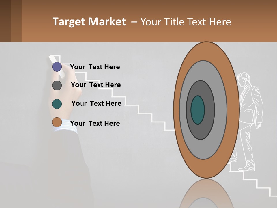 A Person Drawing A Stair With A Marker On A Chalkboard PowerPoint Template
