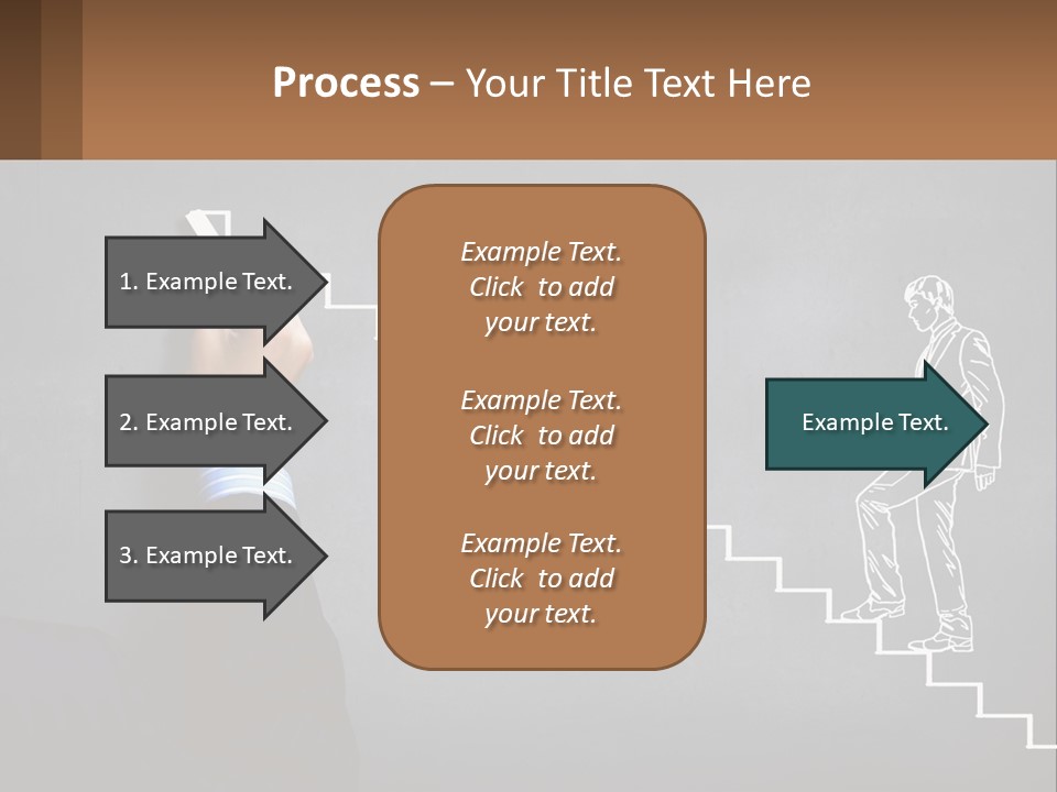 A Person Drawing A Stair With A Marker On A Chalkboard PowerPoint Template