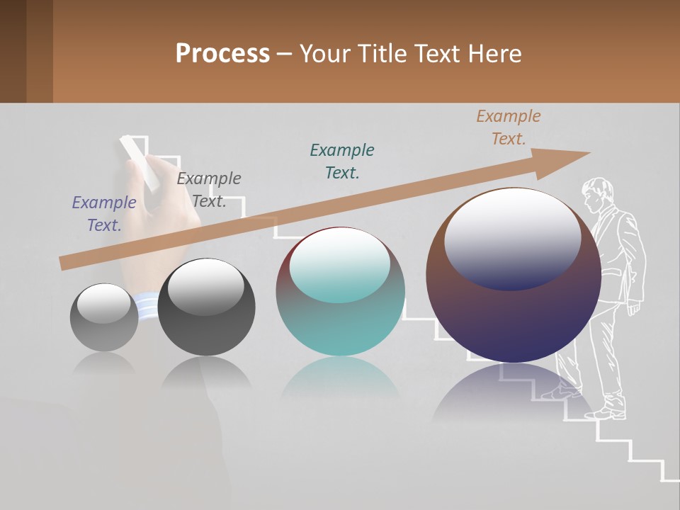 A Person Drawing A Stair With A Marker On A Chalkboard PowerPoint Template
