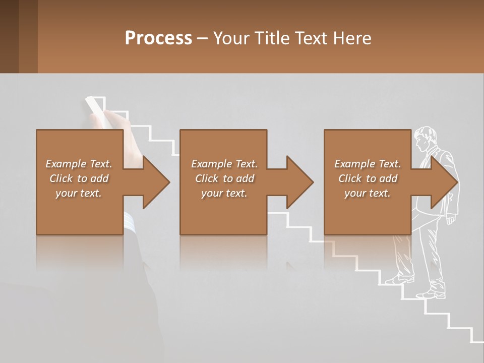 A Person Drawing A Stair With A Marker On A Chalkboard PowerPoint Template