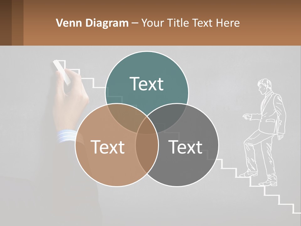 A Person Drawing A Stair With A Marker On A Chalkboard PowerPoint Template