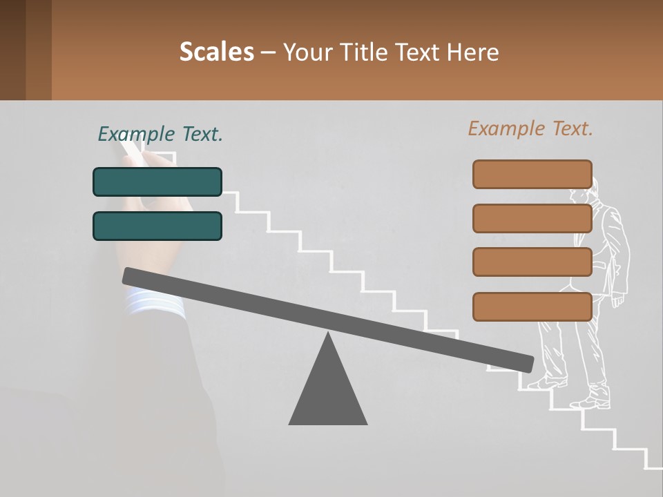 A Person Drawing A Stair With A Marker On A Chalkboard PowerPoint Template