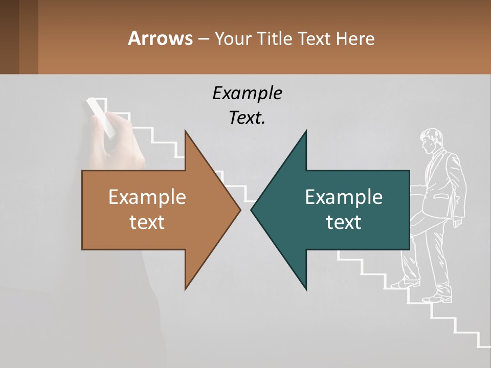 A Person Drawing A Stair With A Marker On A Chalkboard PowerPoint Template