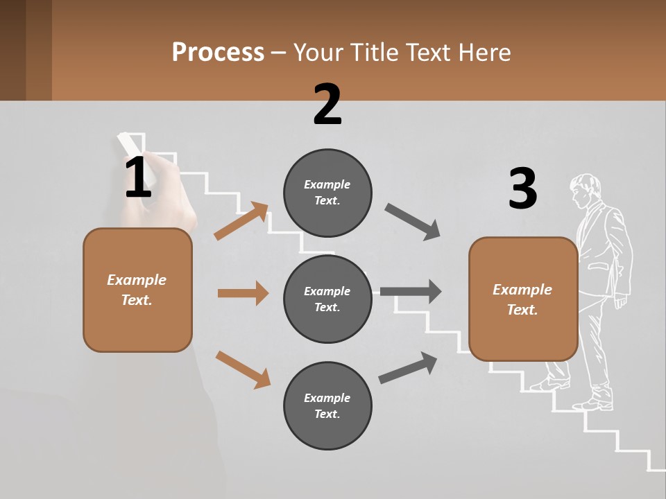 A Person Drawing A Stair With A Marker On A Chalkboard PowerPoint Template