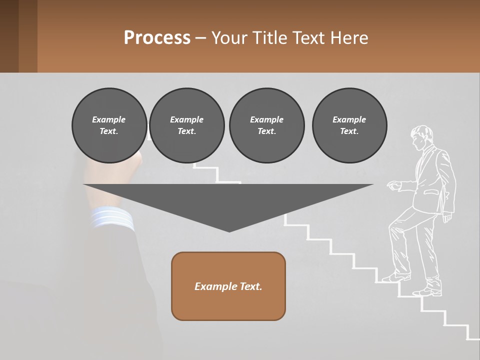 A Person Drawing A Stair With A Marker On A Chalkboard PowerPoint Template