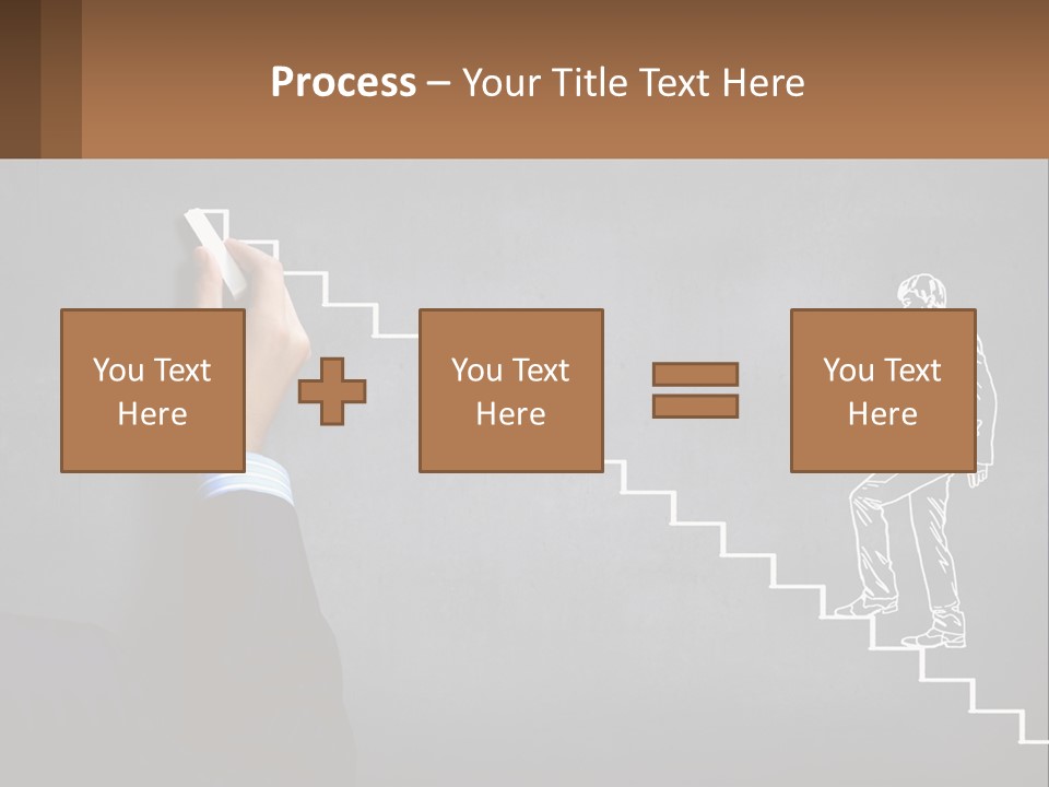 A Person Drawing A Stair With A Marker On A Chalkboard PowerPoint Template