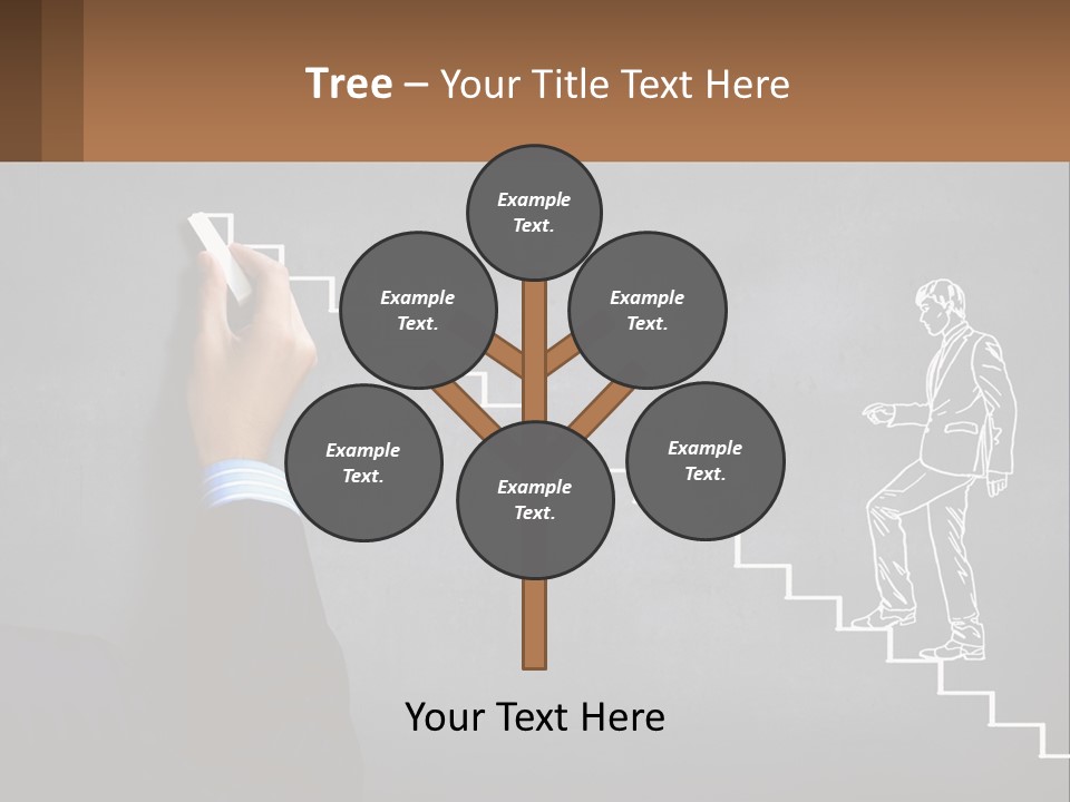A Person Drawing A Stair With A Marker On A Chalkboard PowerPoint Template
