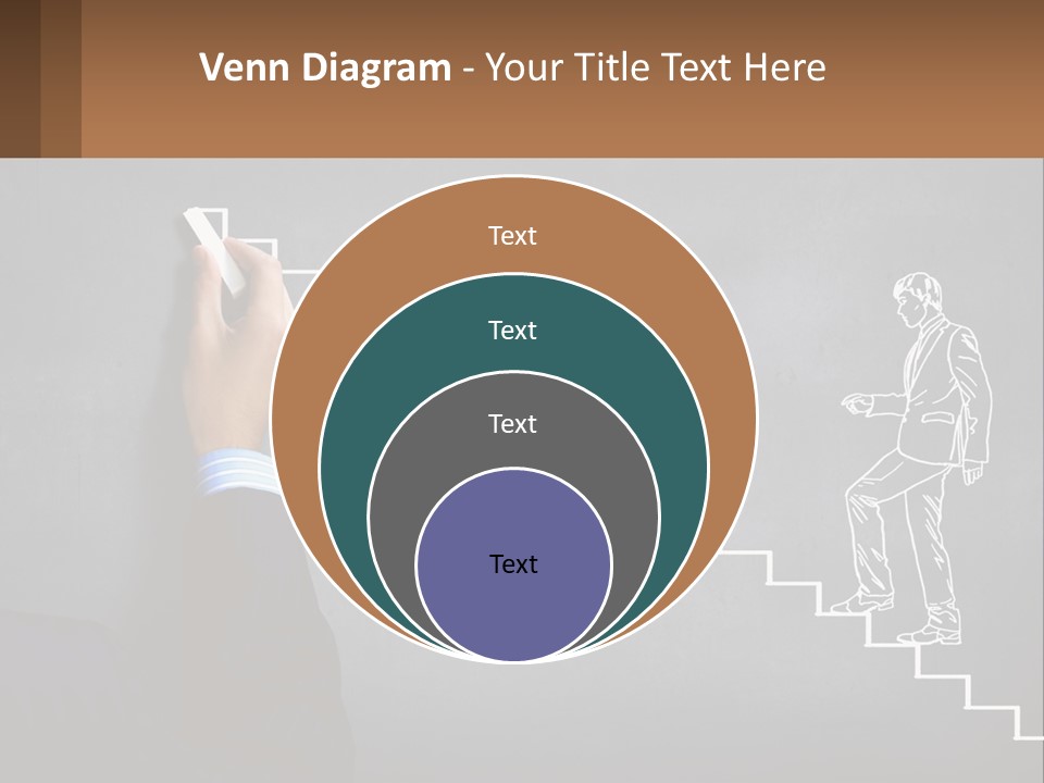A Person Drawing A Stair With A Marker On A Chalkboard PowerPoint Template