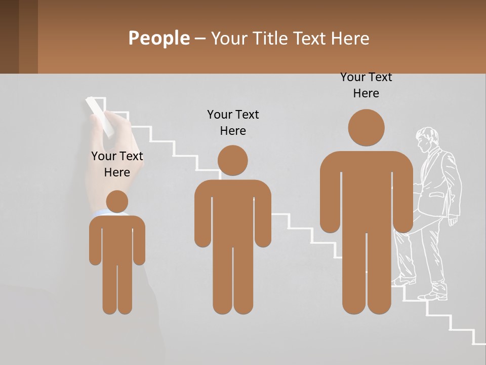 A Person Drawing A Stair With A Marker On A Chalkboard PowerPoint Template