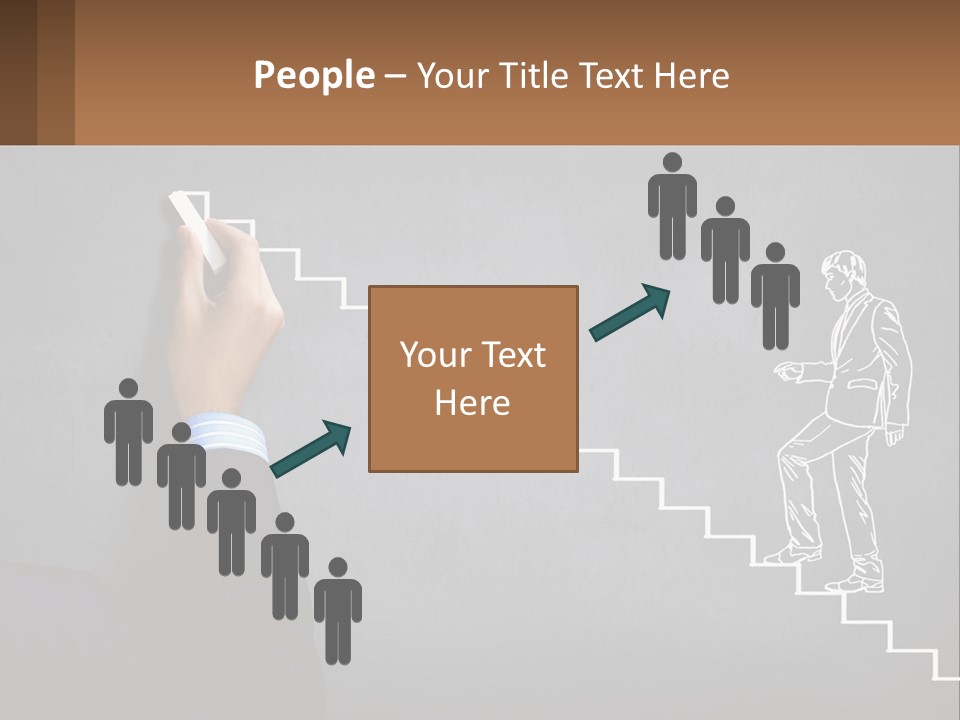 A Person Drawing A Stair With A Marker On A Chalkboard PowerPoint Template