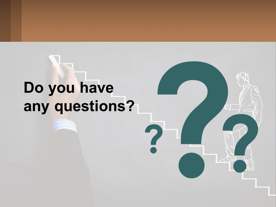 A Person Drawing A Stair With A Marker On A Chalkboard PowerPoint Template