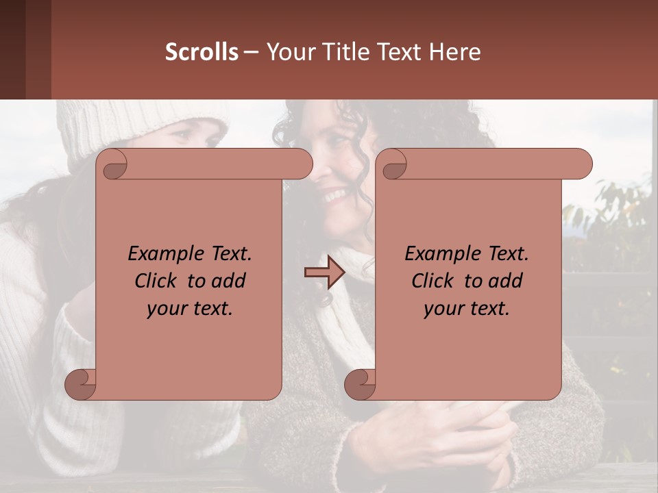 A Couple Of Women Sitting Next To Each Other Holding Coffee Mugs PowerPoint Template