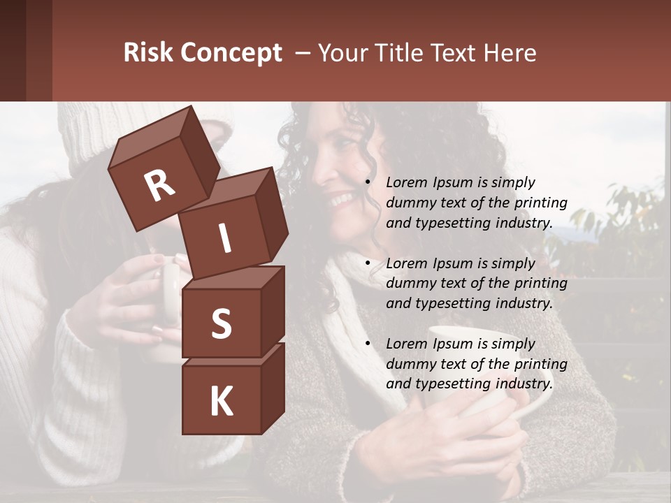 A Couple Of Women Sitting Next To Each Other Holding Coffee Mugs PowerPoint Template