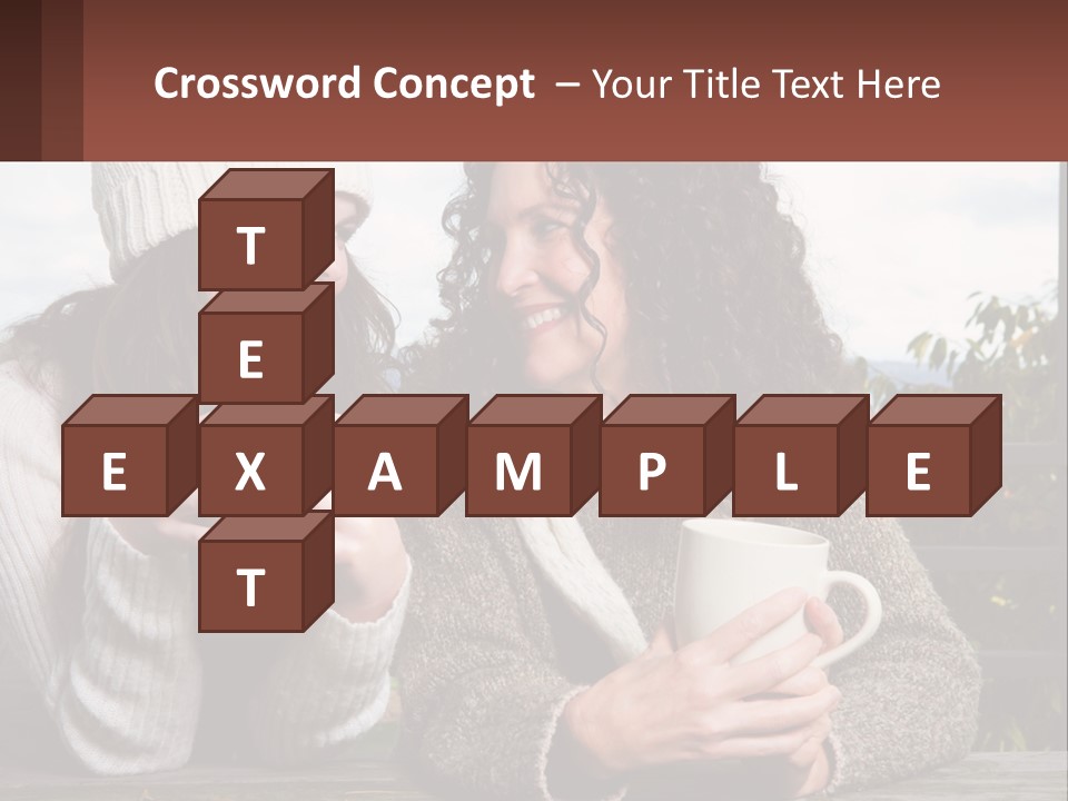 A Couple Of Women Sitting Next To Each Other Holding Coffee Mugs PowerPoint Template