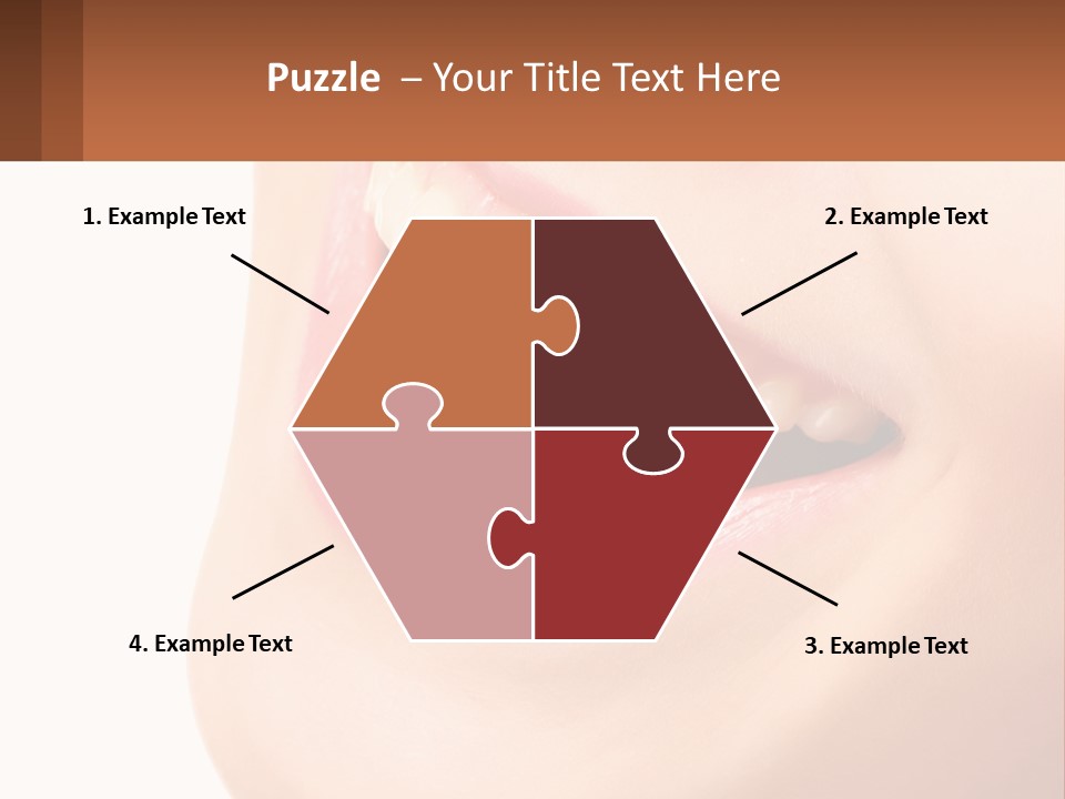 A Close Up Of A Woman's Teeth With A White Background PowerPoint Template