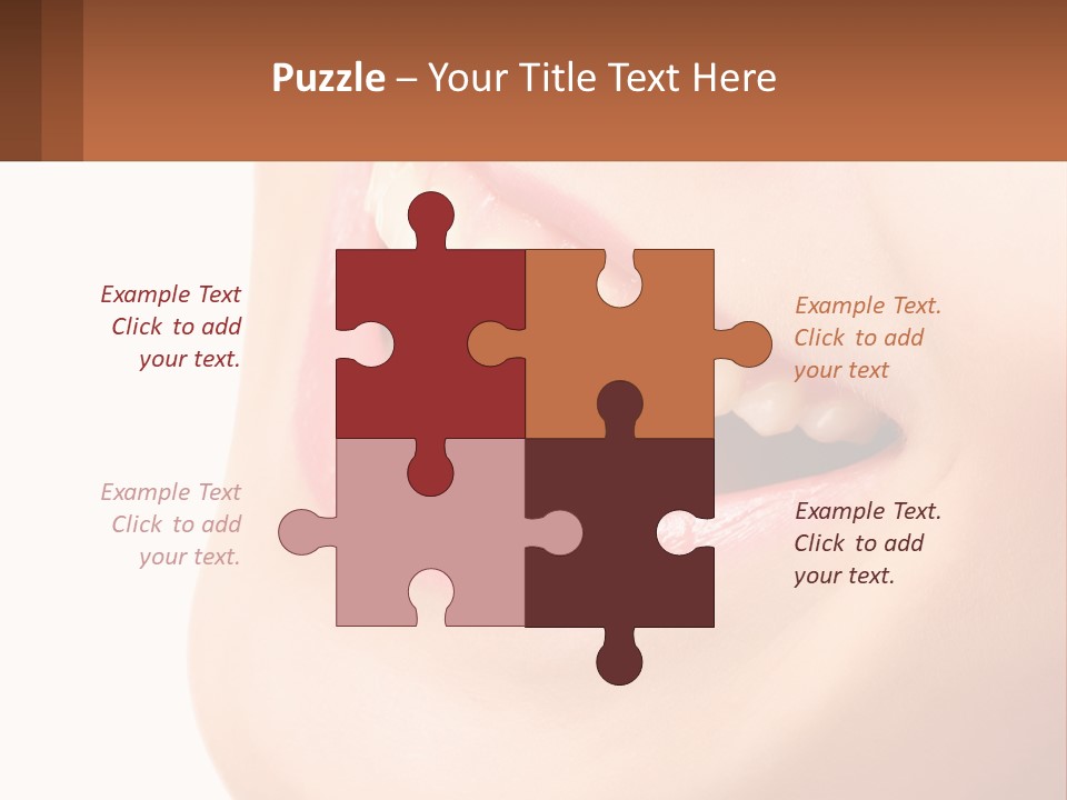 A Close Up Of A Woman's Teeth With A White Background PowerPoint Template