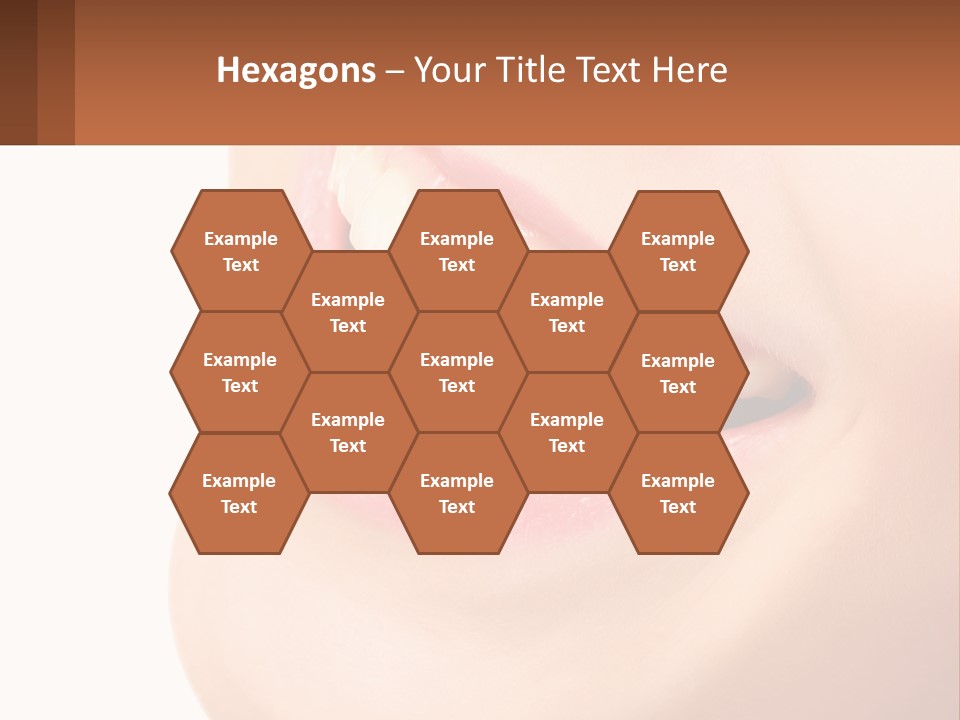 A Close Up Of A Woman's Teeth With A White Background PowerPoint Template