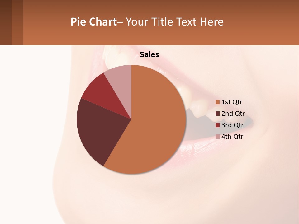 A Close Up Of A Woman's Teeth With A White Background PowerPoint Template