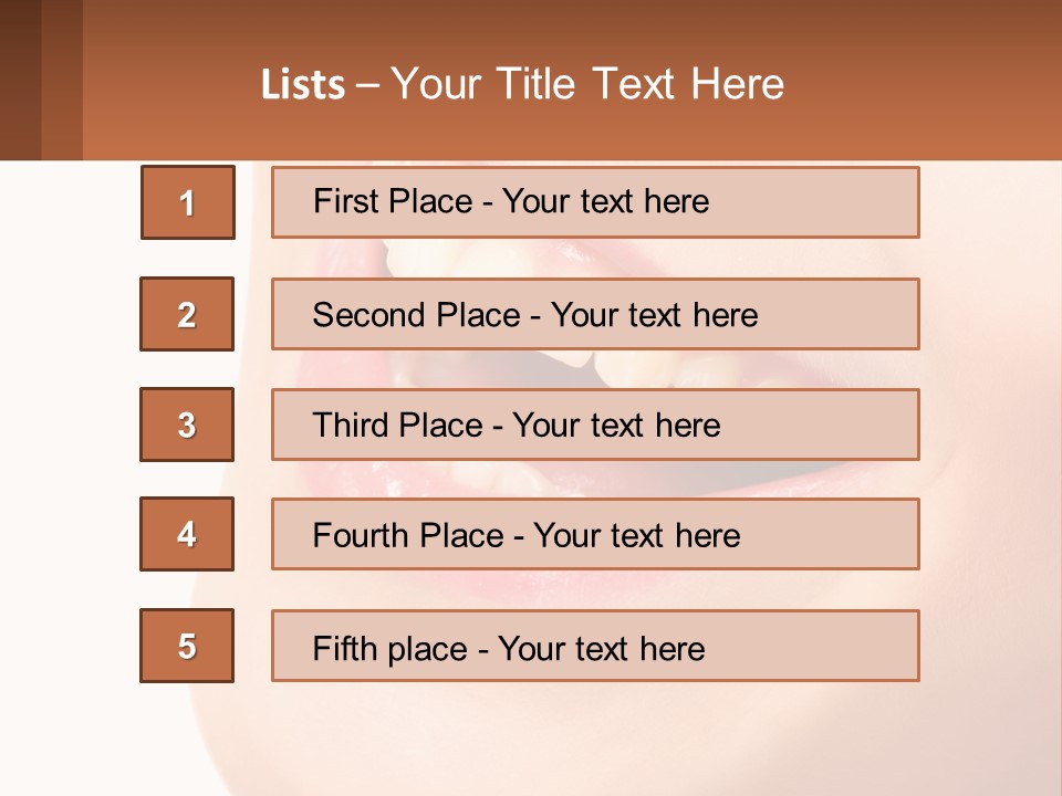 A Close Up Of A Woman's Teeth With A White Background PowerPoint Template