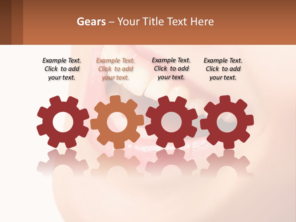 A Close Up Of A Woman's Teeth With A White Background PowerPoint Template