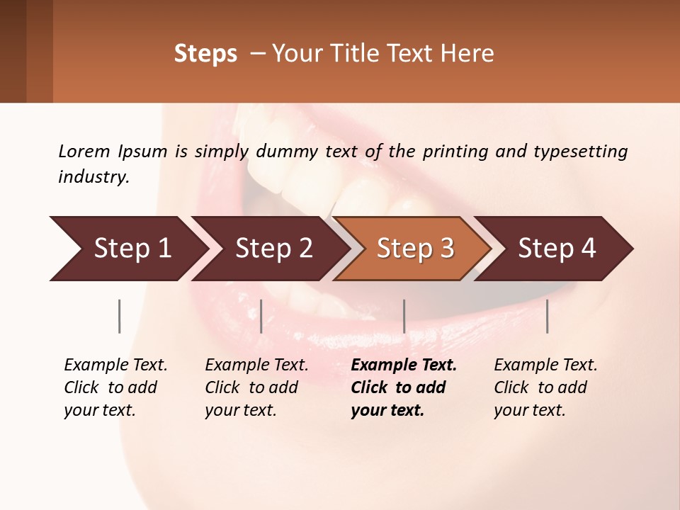 A Close Up Of A Woman's Teeth With A White Background PowerPoint Template