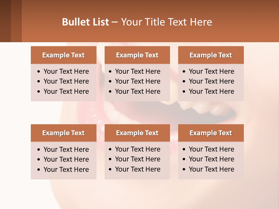 A Close Up Of A Woman's Teeth With A White Background PowerPoint Template