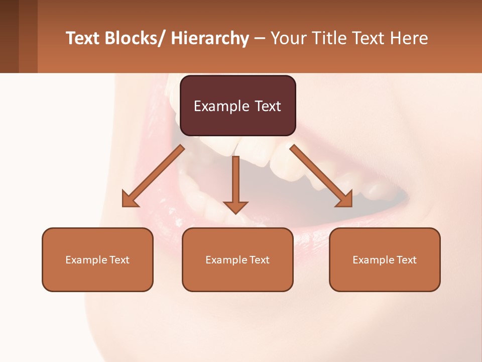 A Close Up Of A Woman's Teeth With A White Background PowerPoint Template