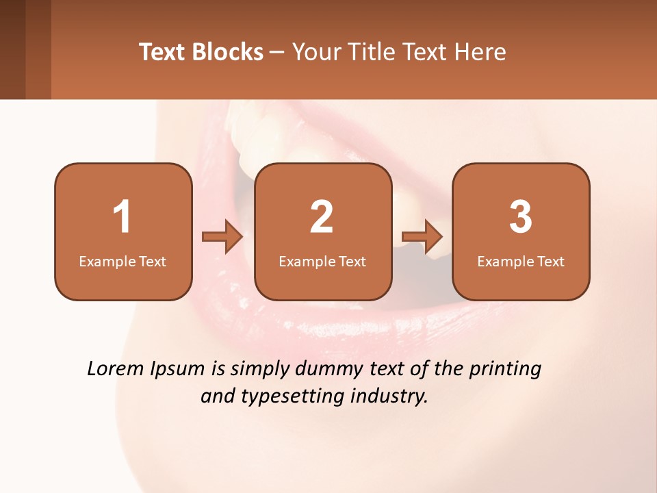 A Close Up Of A Woman's Teeth With A White Background PowerPoint Template