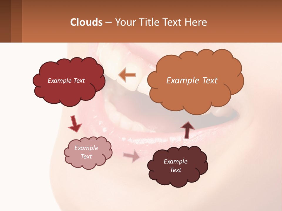 A Close Up Of A Woman's Teeth With A White Background PowerPoint Template
