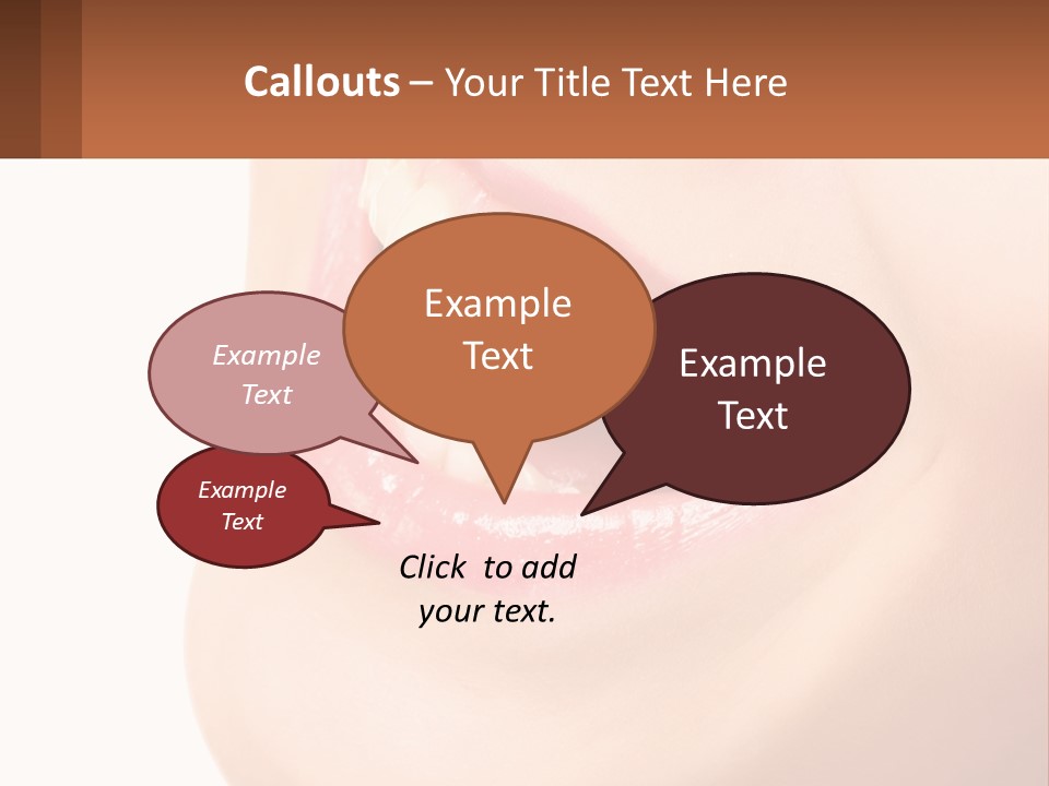 A Close Up Of A Woman's Teeth With A White Background PowerPoint Template