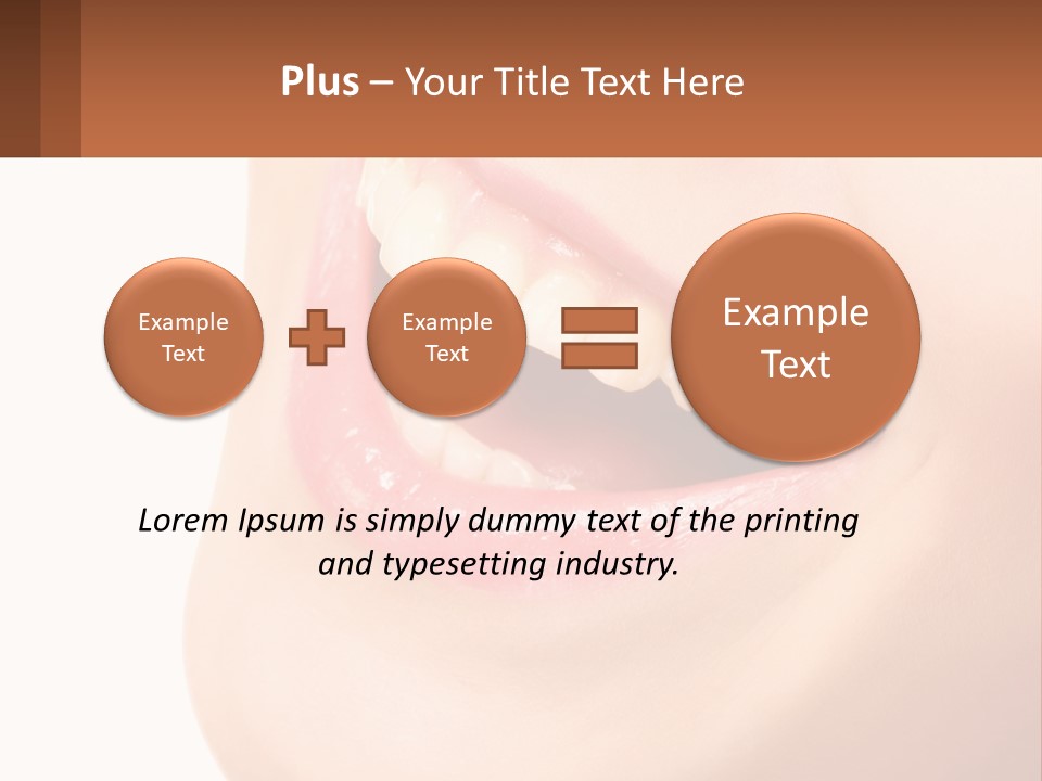 A Close Up Of A Woman's Teeth With A White Background PowerPoint Template