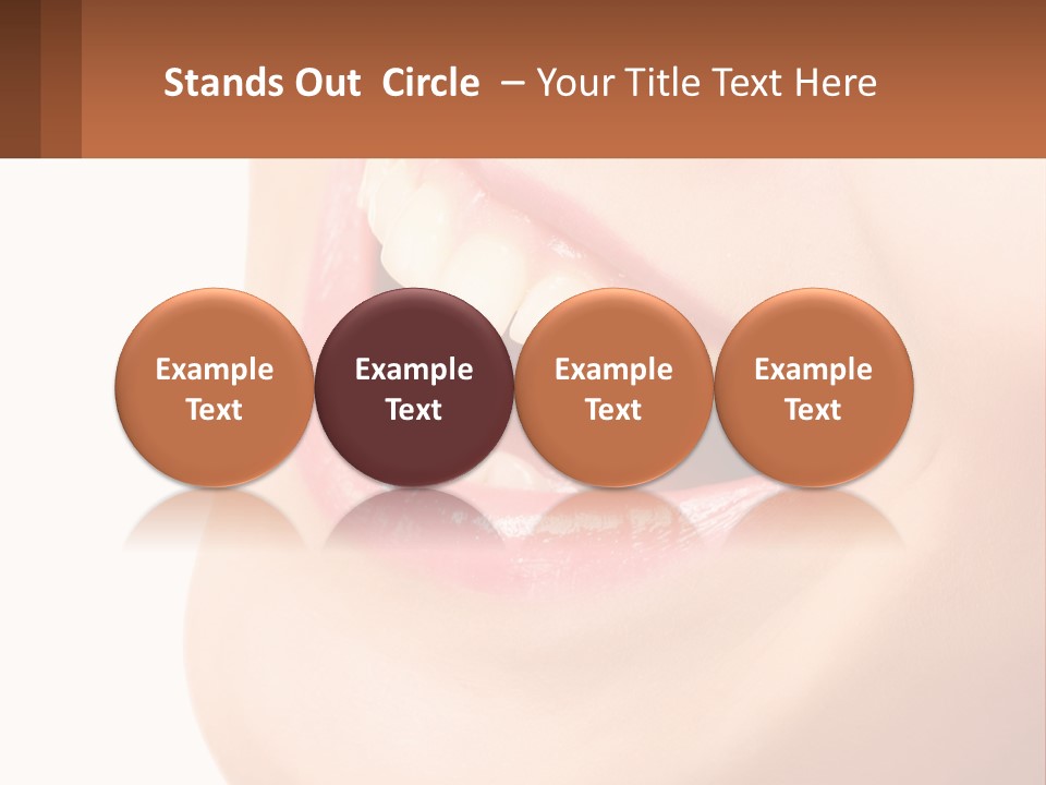 A Close Up Of A Woman's Teeth With A White Background PowerPoint Template