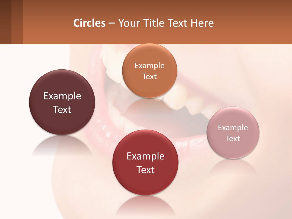 A Close Up Of A Woman's Teeth With A White Background PowerPoint Template