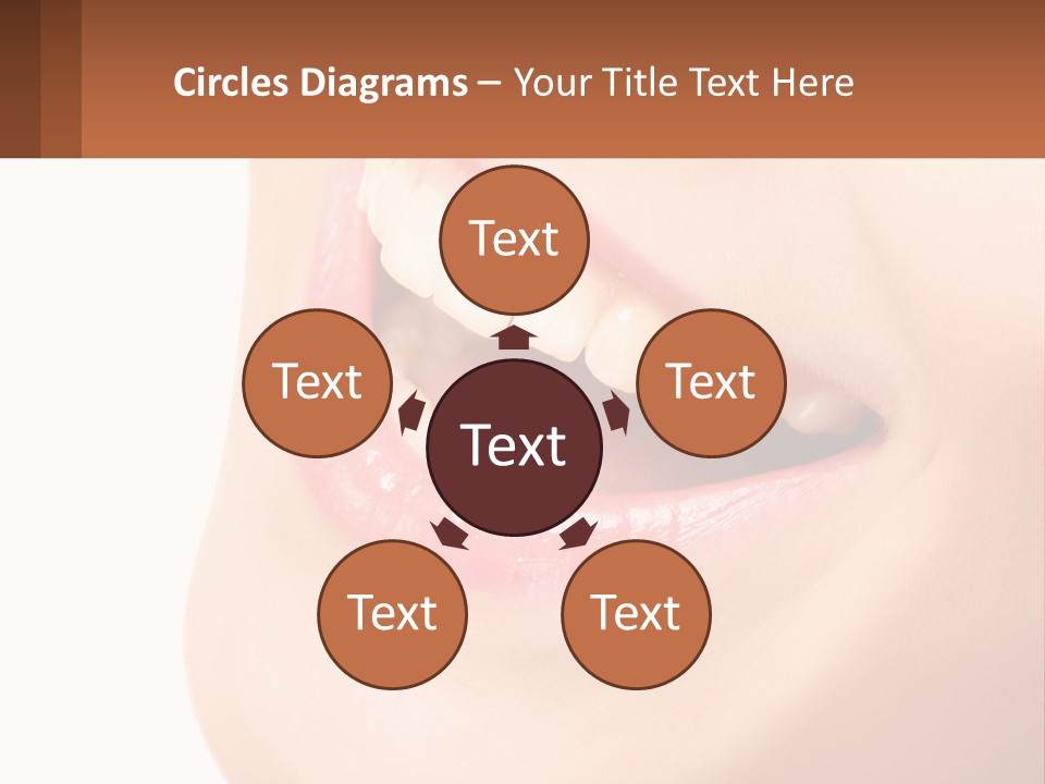 A Close Up Of A Woman's Teeth With A White Background PowerPoint Template